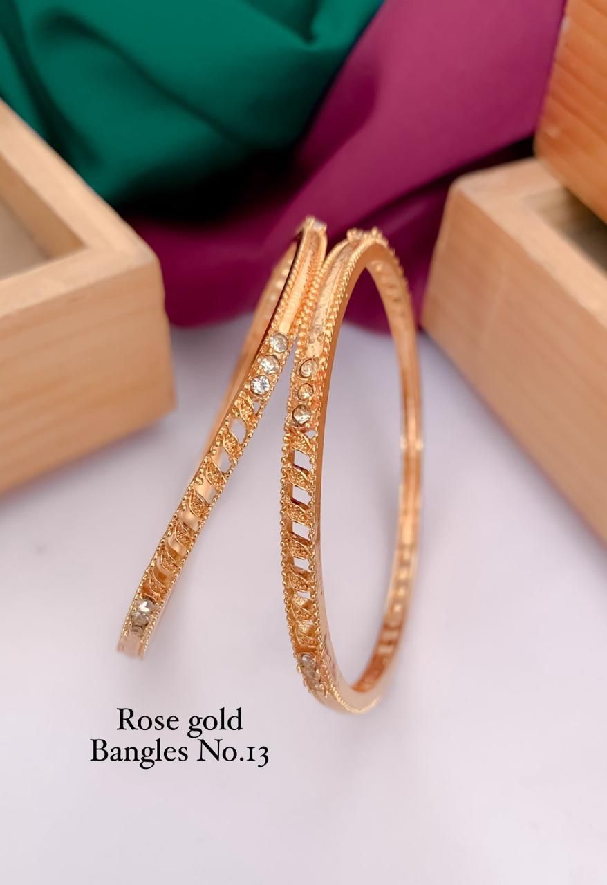  Fancy Design Rose Gold Bangles Set Wholesalers In Delhi
